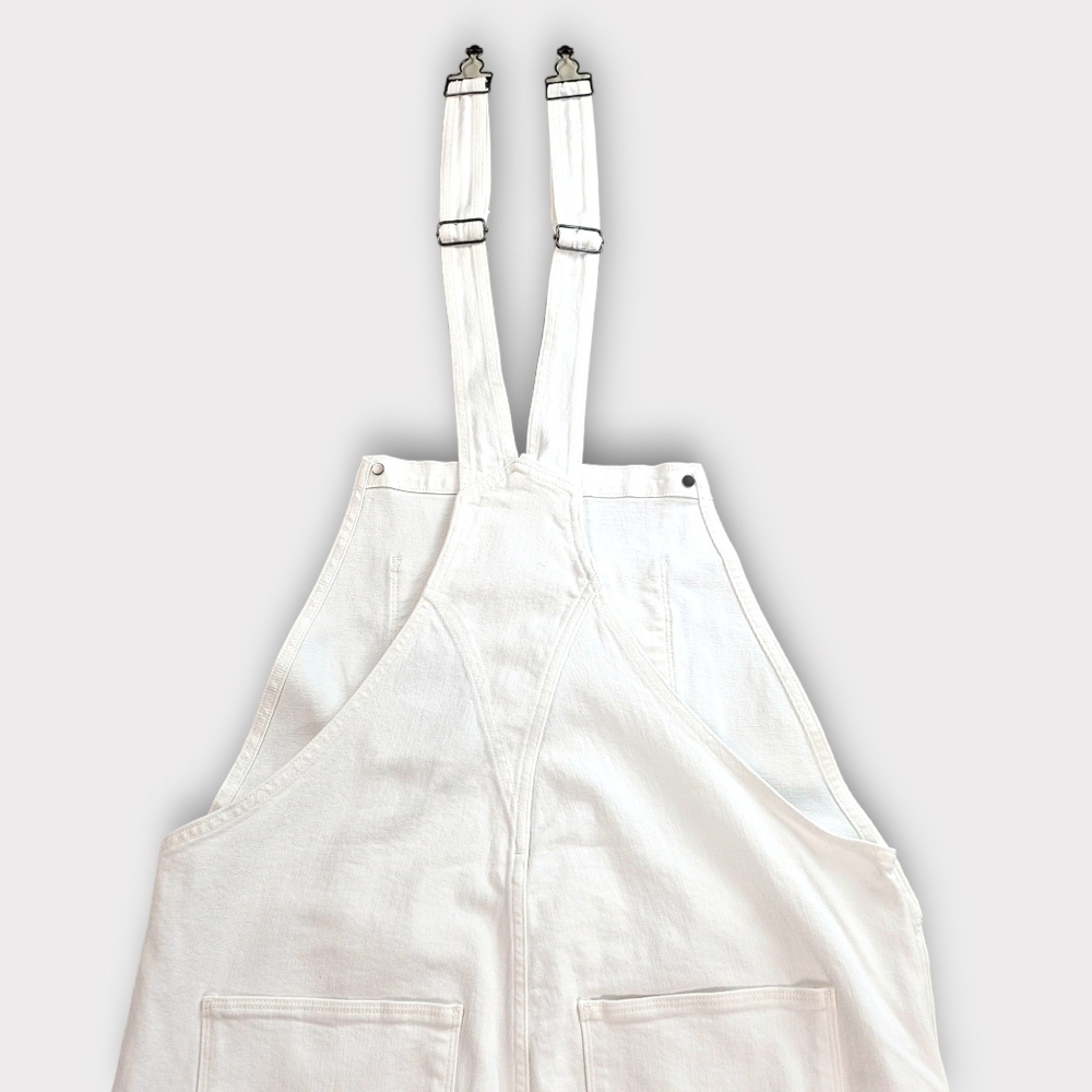 Frame Les Garcon White Denim Overalls Large - Picture 6 of 10